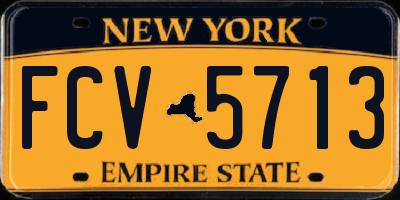 NY license plate FCV5713