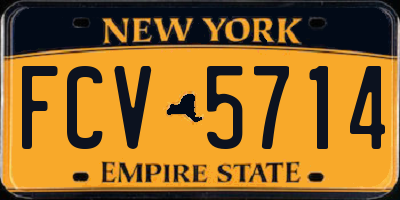 NY license plate FCV5714