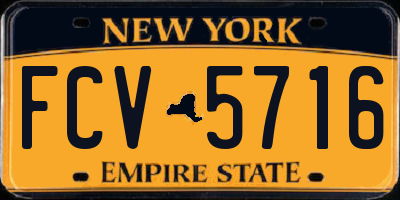 NY license plate FCV5716