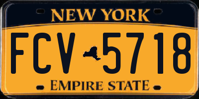 NY license plate FCV5718