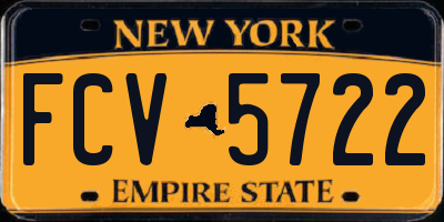 NY license plate FCV5722