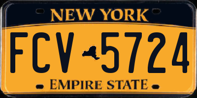 NY license plate FCV5724