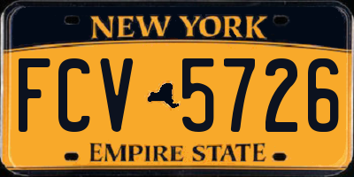 NY license plate FCV5726