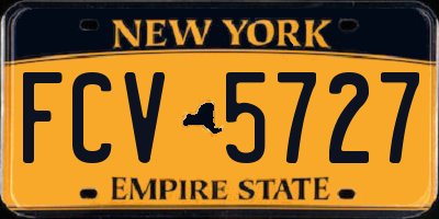 NY license plate FCV5727