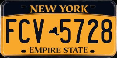 NY license plate FCV5728