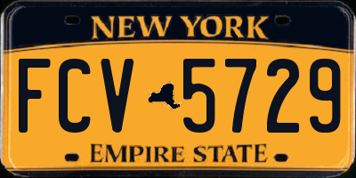 NY license plate FCV5729