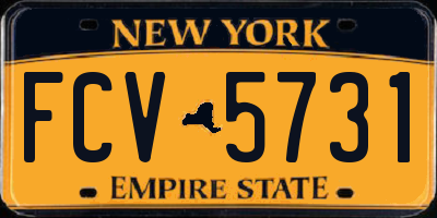NY license plate FCV5731