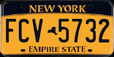 NY license plate FCV5732