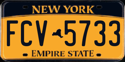 NY license plate FCV5733