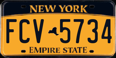 NY license plate FCV5734