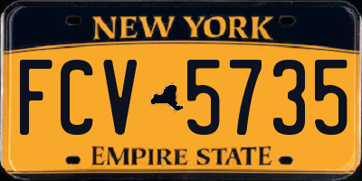 NY license plate FCV5735
