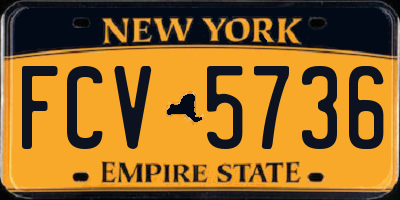 NY license plate FCV5736