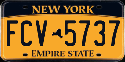 NY license plate FCV5737
