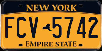 NY license plate FCV5742