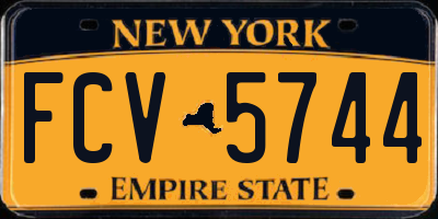 NY license plate FCV5744