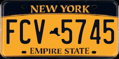 NY license plate FCV5745