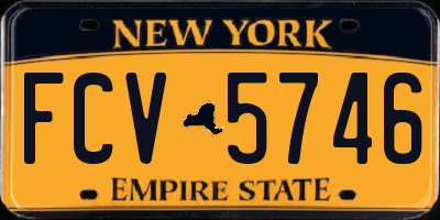 NY license plate FCV5746
