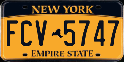 NY license plate FCV5747