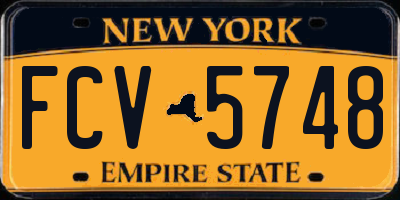 NY license plate FCV5748
