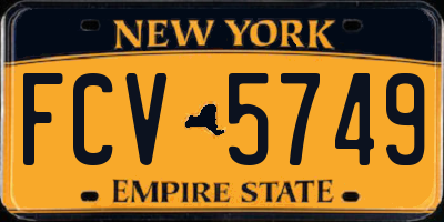 NY license plate FCV5749