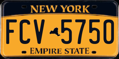 NY license plate FCV5750