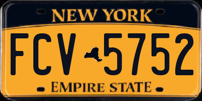 NY license plate FCV5752