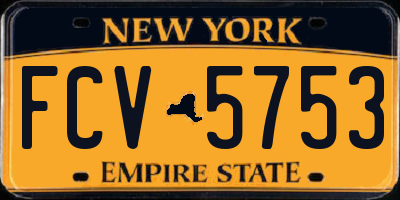 NY license plate FCV5753