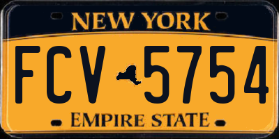 NY license plate FCV5754