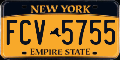 NY license plate FCV5755