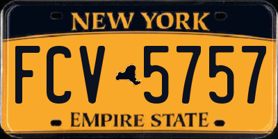 NY license plate FCV5757
