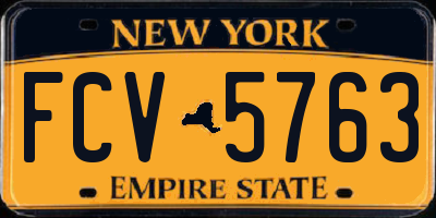 NY license plate FCV5763