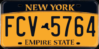 NY license plate FCV5764