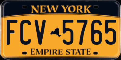 NY license plate FCV5765