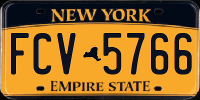 NY license plate FCV5766