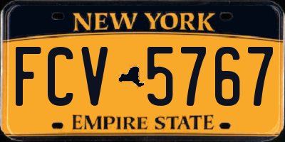 NY license plate FCV5767
