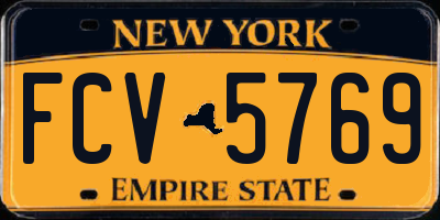 NY license plate FCV5769