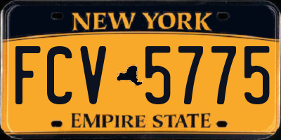 NY license plate FCV5775