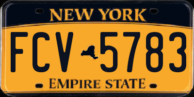 NY license plate FCV5783