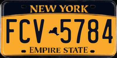 NY license plate FCV5784