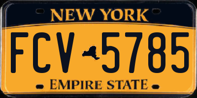 NY license plate FCV5785