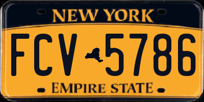 NY license plate FCV5786