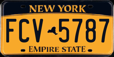 NY license plate FCV5787