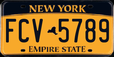 NY license plate FCV5789
