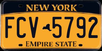 NY license plate FCV5792