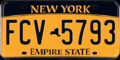 NY license plate FCV5793