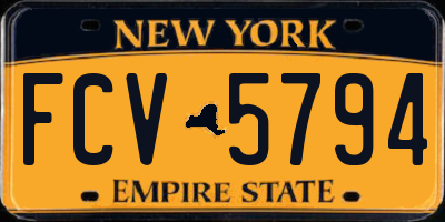 NY license plate FCV5794