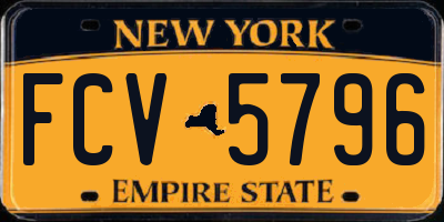 NY license plate FCV5796