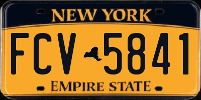 NY license plate FCV5841