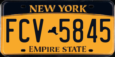 NY license plate FCV5845