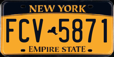NY license plate FCV5871